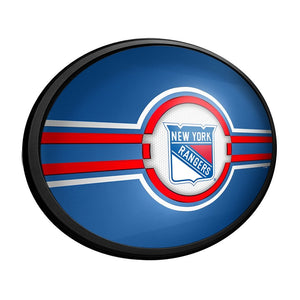 New York Rangers: Oval Slimline Lighted Wall Sign - The Fan-Brand