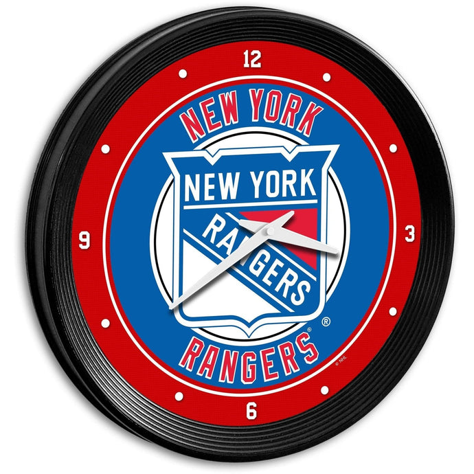 New York Rangers: Ribbed Frame Wall Clock - The Fan-Brand