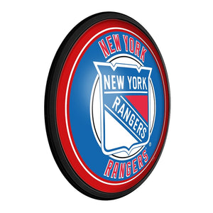 New York Rangers: Round Slimline Lighted Wall Sign - The Fan-Brand