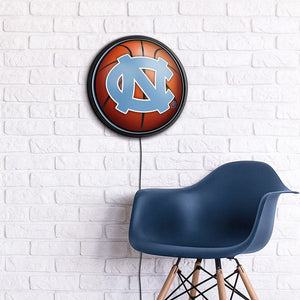 North Carolina Tar Heels: Basketball - Round Slimline Lighted Wall Sign - The Fan-Brand