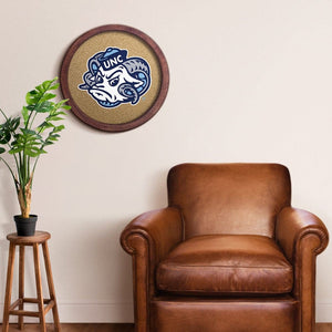 North Carolina Tar Heels: Mascot - "Faux" Barrel Framed Cork Board - The Fan-Brand