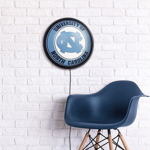 North Carolina Tar Heels: Round Slimline Lighted Wall Sign - The Fan-Brand