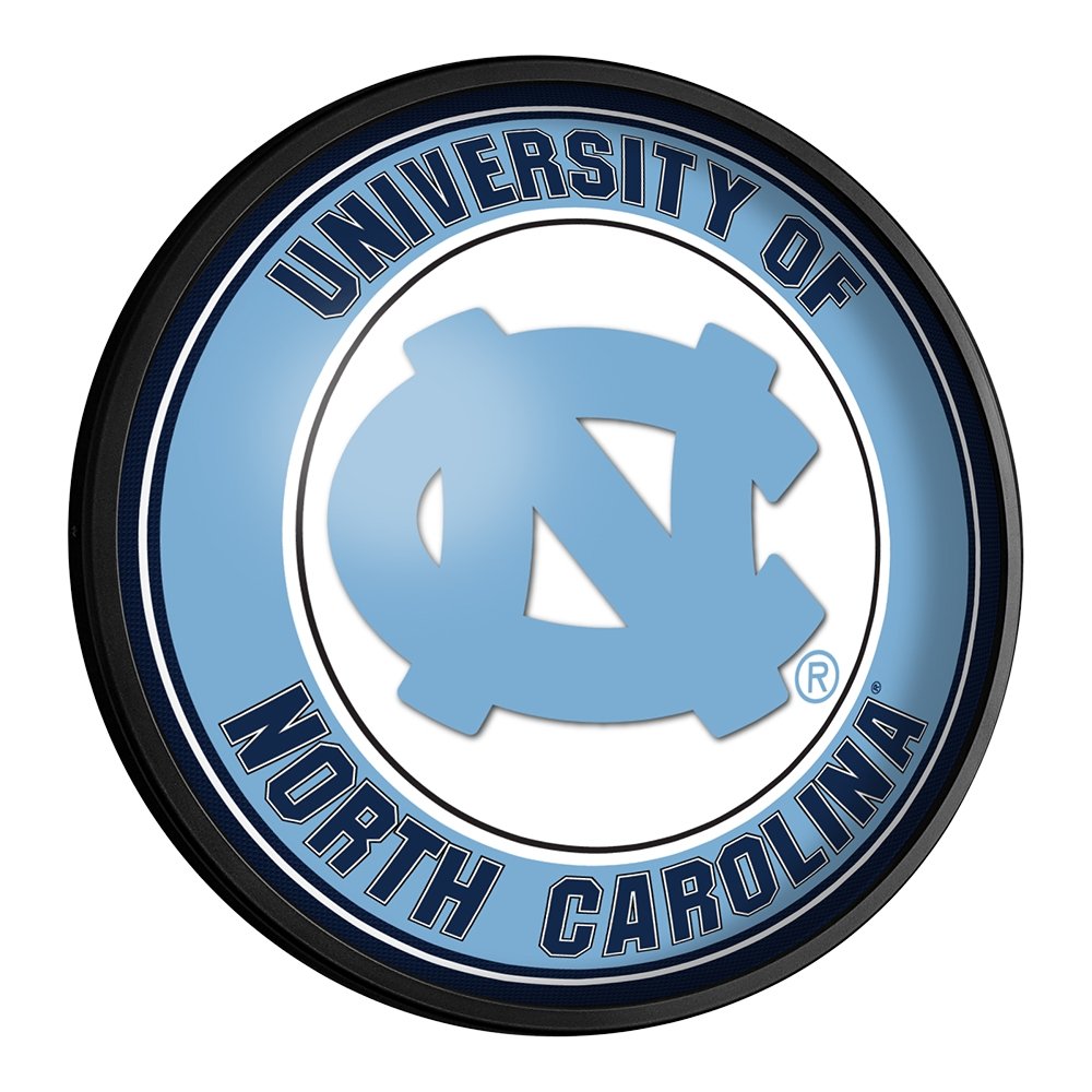 North Carolina Tar Heels: Round Slimline Lighted Wall Sign - The Fan-Brand