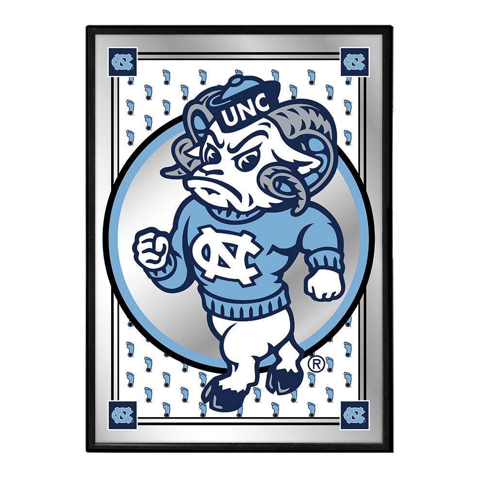 North Carolina Tar Heels: Team Spirit, Mascot - Framed Mirrored Wall Sign - The Fan-Brand