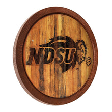 Load image into Gallery viewer, North Dakota State Bison: Branded &quot;Faux&quot; Barrel Top Sign - The Fan-Brand