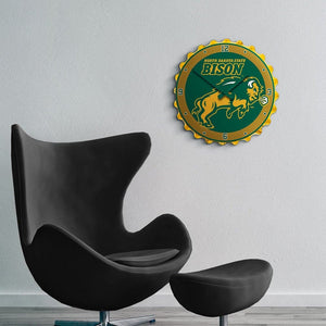 North Dakota State Bison: Charging - Bottle Cap Wall Clock - The Fan-Brand