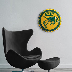 North Dakota State Bison: Charging - Bottle Cap Wall Clock - The Fan-Brand
