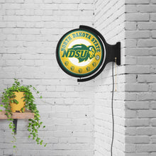 Load image into Gallery viewer, North Dakota State Bison: Original Round Rotating Lighted Wall Sign - The Fan-Brand