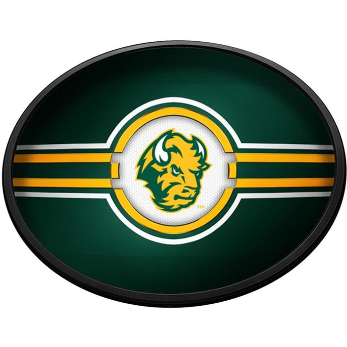 North Dakota State Bison: Oval Slimline Lighted Wall Sign - The Fan-Brand