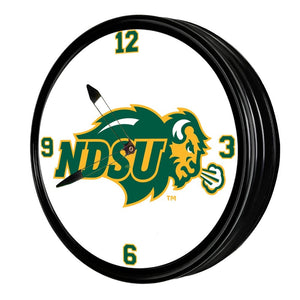 North Dakota State Bison: Retro Lighted Wall Clock - The Fan-Brand