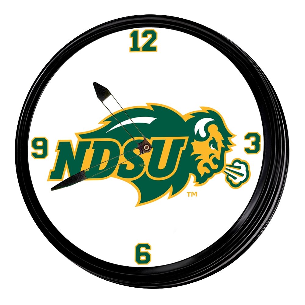 North Dakota State Bison: Retro Lighted Wall Clock - The Fan-Brand