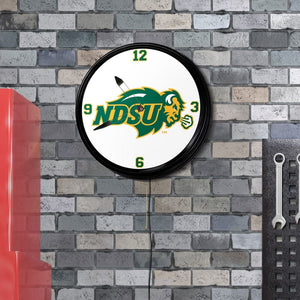 North Dakota State Bison: Retro Lighted Wall Clock - The Fan-Brand