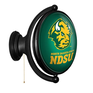 North Dakota State Bison: Thundar - Original Oval Rotating Lighted Wall Sign - The Fan-Brand