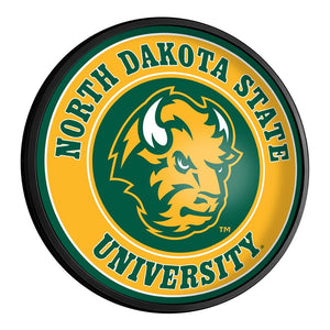 North Dakota State Bison: Thundar - Round Slimline Lighted Wall Sign - The Fan-Brand