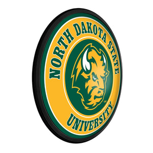 North Dakota State Bison: Thundar - Round Slimline Lighted Wall Sign - The Fan-Brand