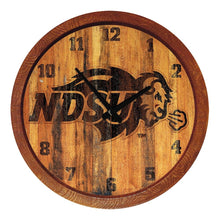 Load image into Gallery viewer, North Dakota State Bisons: Branded &quot;Faux&quot; Barrel Top Wall Clock - The Fan-Brand