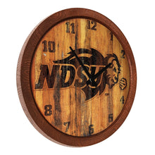 Load image into Gallery viewer, North Dakota State Bisons: Branded &quot;Faux&quot; Barrel Top Wall Clock - The Fan-Brand