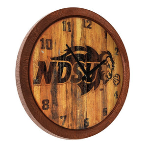 North Dakota State Bisons: Branded "Faux" Barrel Top Wall Clock - The Fan-Brand