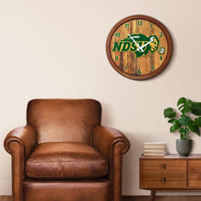 Load image into Gallery viewer, North Dakota State Bisons: Faux Barrel Top Wall Clock - The Fan-Brand