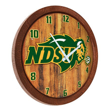 Load image into Gallery viewer, North Dakota State Bisons: Faux Barrel Top Wall Clock - The Fan-Brand