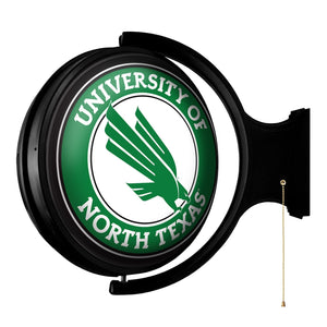 North Texas Mean Green: Original Round Rotating Lighted Wall Sign - The Fan-Brand