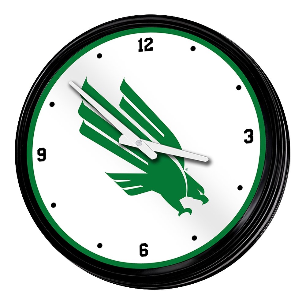 North Texas Mean Green: Retro Lighted Wall Clock - The Fan-Brand