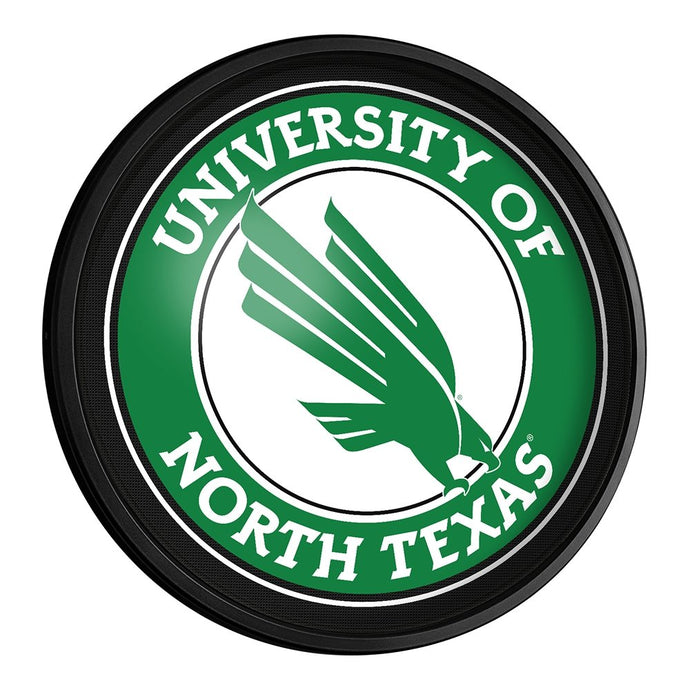 North Texas Mean Green: Round Slimline Lighted Wall Sign - The Fan-Brand