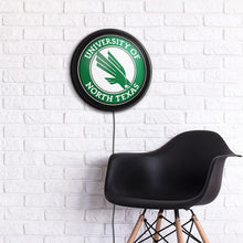 Load image into Gallery viewer, North Texas Mean Green: Round Slimline Lighted Wall Sign - The Fan-Brand