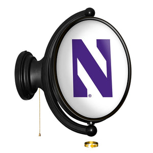 Northwestern Wildcats: Original Oval Rotating Lighted Wall Sign - The Fan-Brand