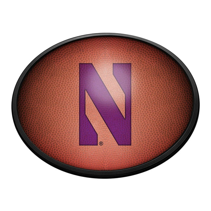 Northwestern Wildcats: Pigskin - Oval Slimline Lighted Wall Sign - The Fan-Brand