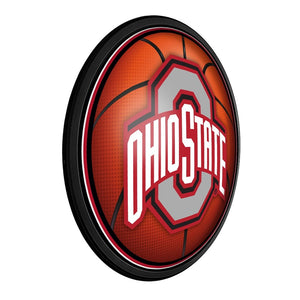 Ohio State Buckeyes: Basketball - Round Slimline Lighted Wall Sign - The Fan-Brand