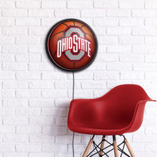 Load image into Gallery viewer, Ohio State Buckeyes: Basketball - Round Slimline Lighted Wall Sign - The Fan-Brand