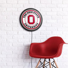 Load image into Gallery viewer, Ohio State Buckeyes: Block O - Round Slimline Lighted Wall Sign - The Fan-Brand