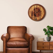 Load image into Gallery viewer, Ohio State Buckeyes: Branded &quot;Faux&quot; Barrel Top Wall Clock - The Fan-Brand