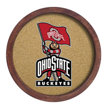 Load image into Gallery viewer, Ohio State Buckeyes: Brutus - &quot;Faux&quot; Barrel Framed Cork Board - The Fan-Brand