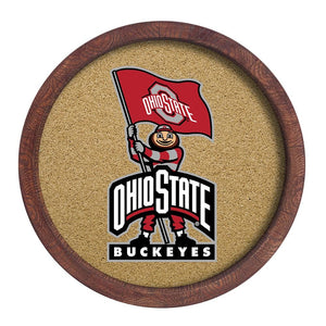 Ohio State Buckeyes: Brutus - "Faux" Barrel Framed Cork Board - The Fan-Brand