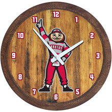 Load image into Gallery viewer, Ohio State Buckeyes: Brutus - &quot;Faux&quot; Barrel Top Wall Clock - The Fan-Brand