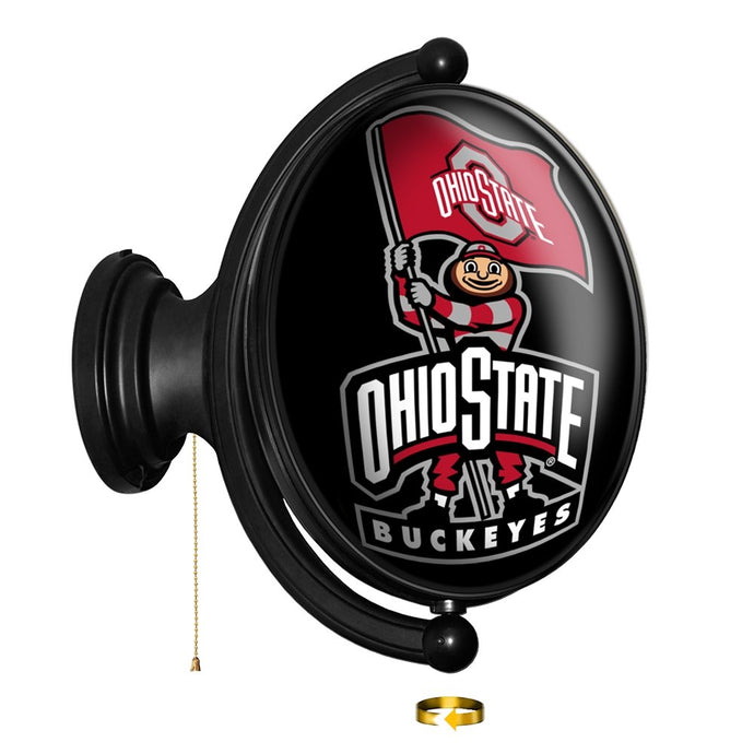 Ohio State Buckeyes: Brutus - Original Oval Rotating Lighted Wall Sign - The Fan-Brand