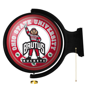 Ohio State Buckeyes: Brutus - Original Round Rotating Lighted Wall Sign - The Fan-Brand