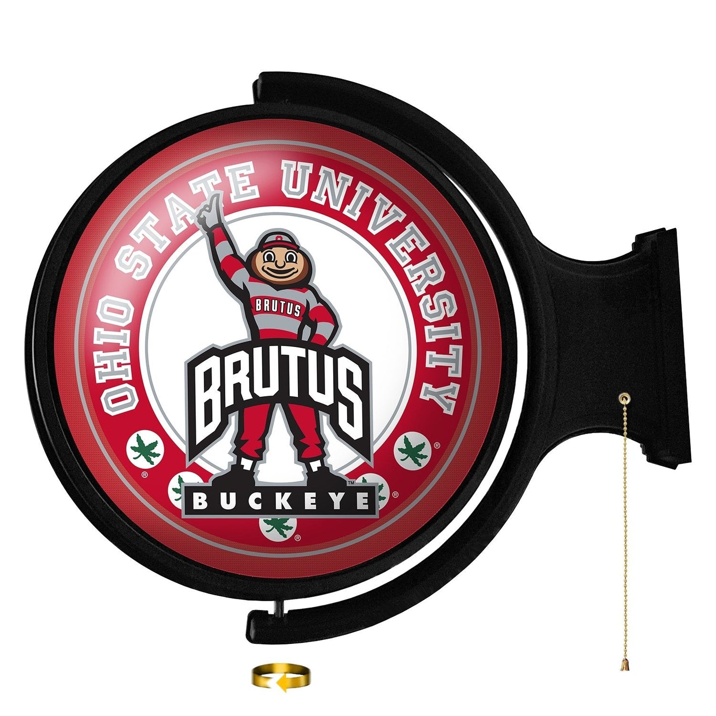 Ohio State Buckeyes: Brutus - Original Round Rotating Lighted Wall Sign - The Fan-Brand