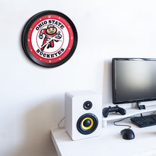 Load image into Gallery viewer, Ohio State Buckeyes: Brutus - Ribbed Frame Wall Clock - The Fan-Brand