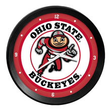 Load image into Gallery viewer, Ohio State Buckeyes: Brutus - Ribbed Frame Wall Clock - The Fan-Brand