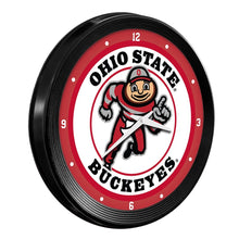 Load image into Gallery viewer, Ohio State Buckeyes: Brutus - Ribbed Frame Wall Clock - The Fan-Brand