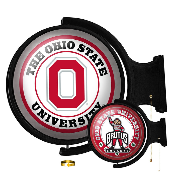 Ohio State Buckeyes: Double-Sided Original Round Rotating Lighted Wall Sign - The Fan-Brand