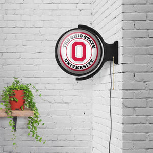 Ohio State Buckeyes: Double-Sided Original Round Rotating Lighted Wall Sign - The Fan-Brand
