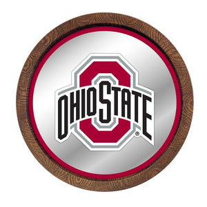 Ohio State Buckeyes: "Faux" Barrel Top Mirrored Wall Sign - The Fan-Brand