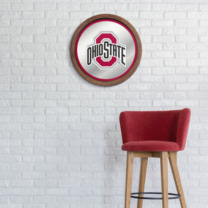 Ohio State Buckeyes: "Faux" Barrel Top Mirrored Wall Sign - The Fan-Brand