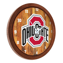 Load image into Gallery viewer, Ohio State Buckeyes: &quot;Faux&quot; Barrel Top Wall Clock - The Fan-Brand
