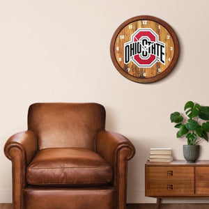 Ohio State Buckeyes: "Faux" Barrel Top Wall Clock - The Fan-Brand