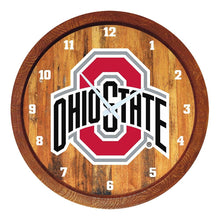 Load image into Gallery viewer, Ohio State Buckeyes: &quot;Faux&quot; Barrel Top Wall Clock - The Fan-Brand